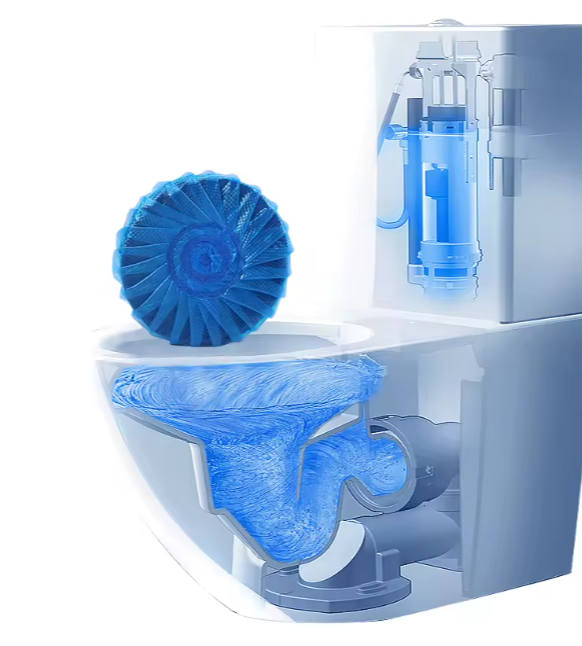 Nettoyant automatique pour toilettes à bulles bleues solide pour salle de bain Désodorisant