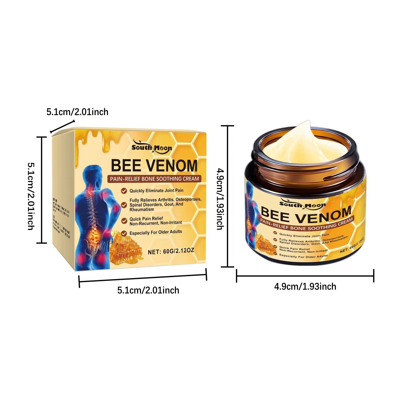 Crème réparatrice des articulations au venin d'abeille naturelle et hautement efficace pour soulager l'inconfort articulaire, crème de massage