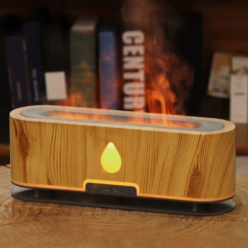 Diffuseur d’arômes led effet flamme – humidificateur et décoration