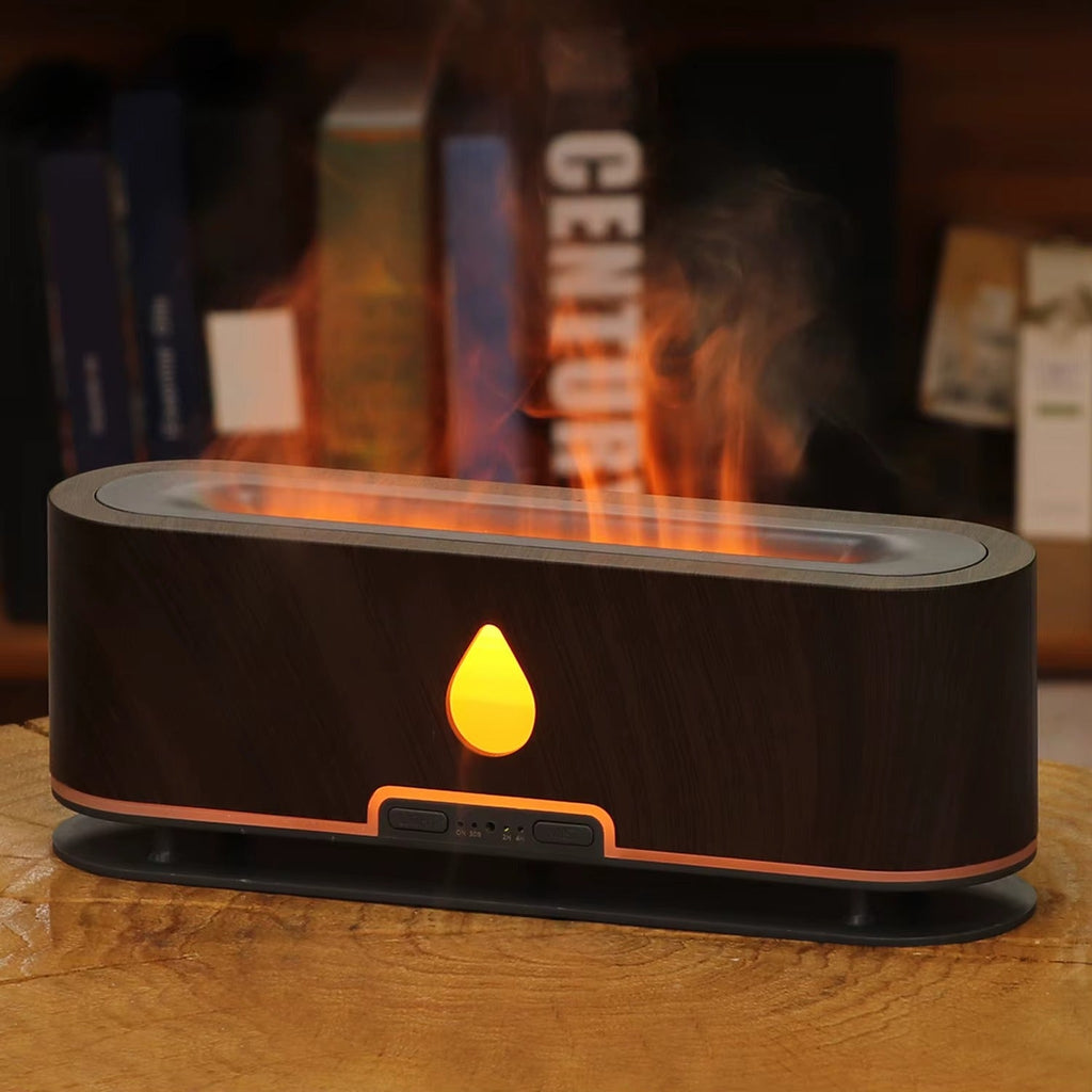Diffuseur d’arômes led effet flamme – humidificateur et décoration