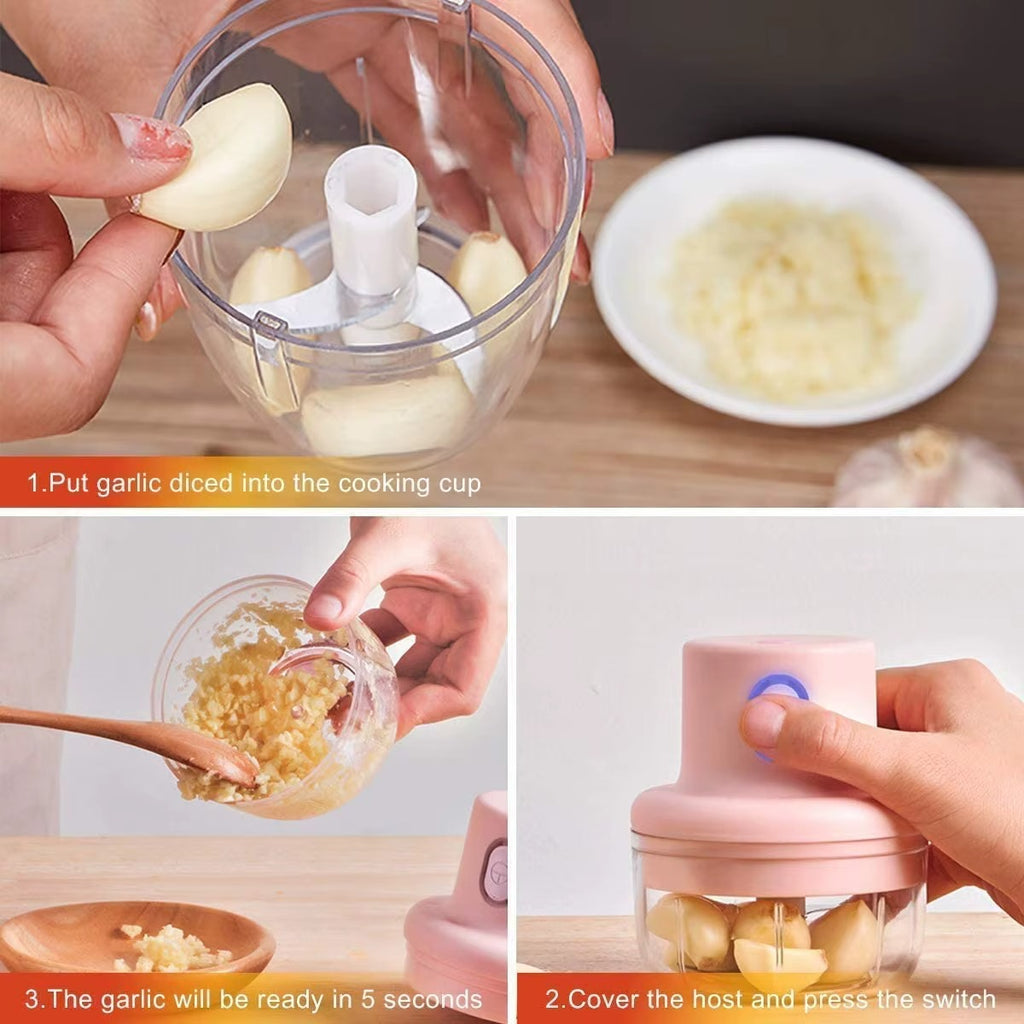 Mini hachoirs à viande électriques USB, trancheuses, broyeurs alimentaires, hachoirs automatiques pour légumes, mixeurs à ail 250ml