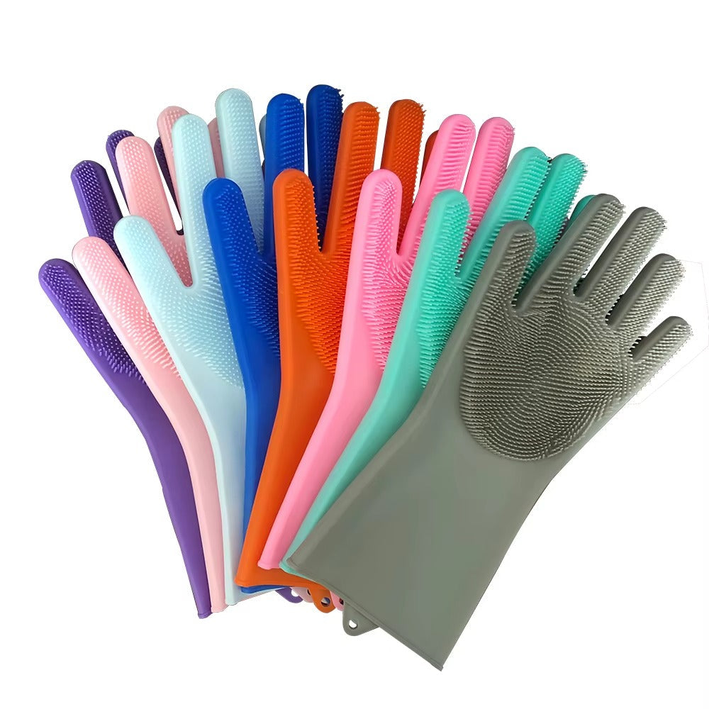 Gants de nettoyage de cuisine multifonctionnels, gants de lavage de vaisselle en silicone isolés antidérapants magiques pour la maison